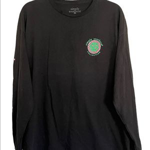 Simply Southern Long Sleeved T-shirt Sz XL Black Red Holiday Puppy Jolly